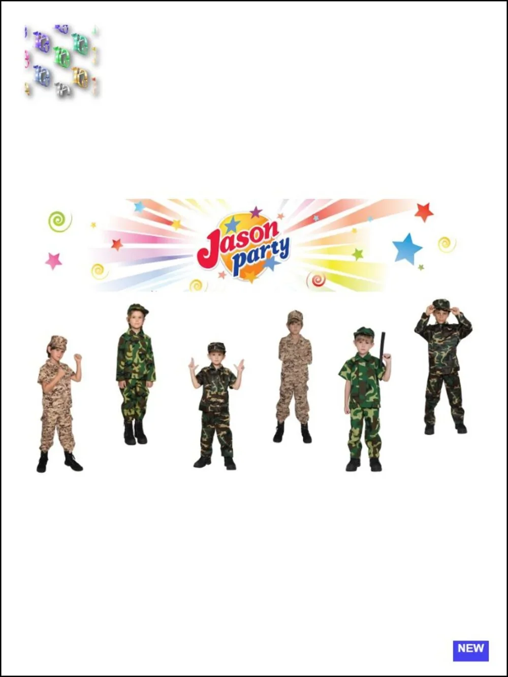 Kids Army Soldier Costume Halloween Boys Military Pretend Play 3pc Set